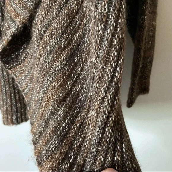 Knit Open Front Cardigan Sweater Drape Collar Size 14/16 Cotton - Picture 3 of 10